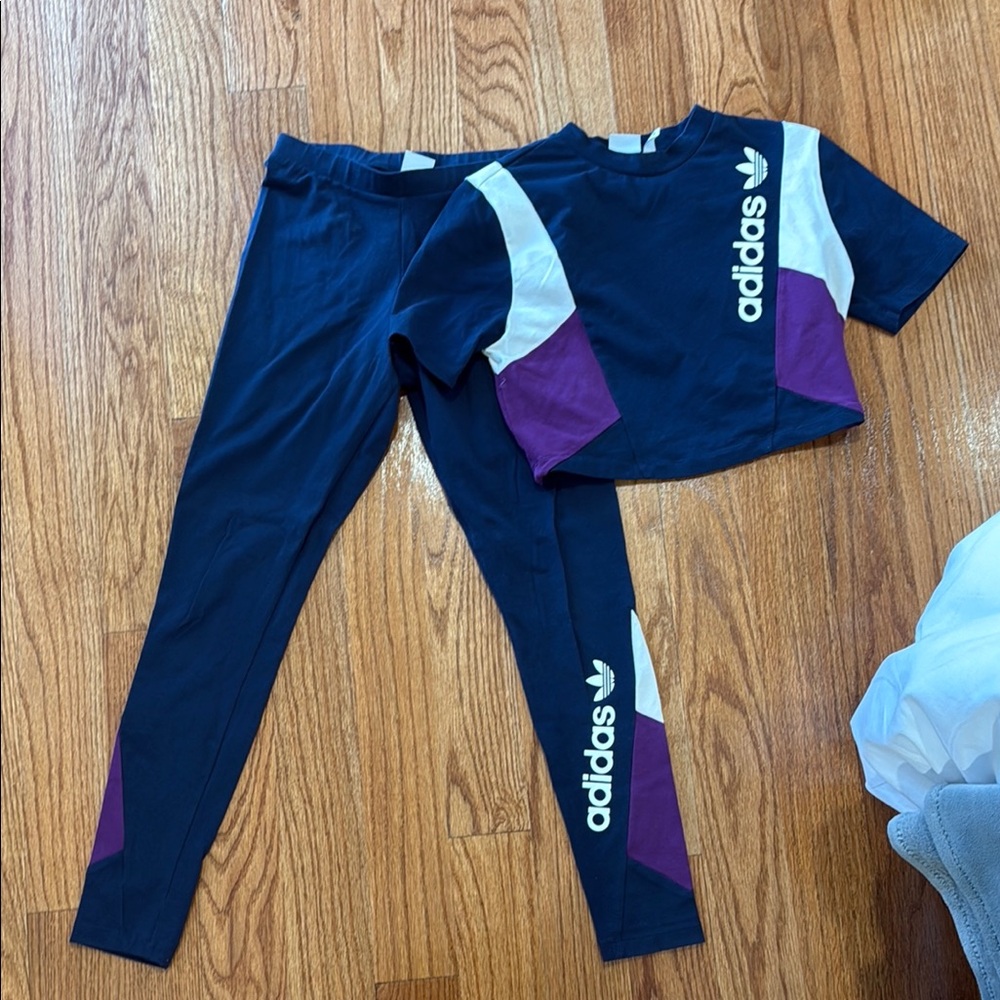 Adidas Blue and Purple Athletic set